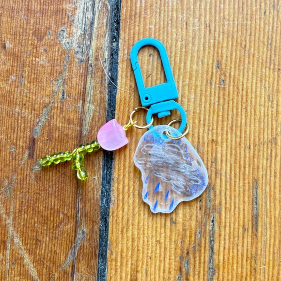 Rain Brings Flowers Beaded Keychain - Picture 2 of 6